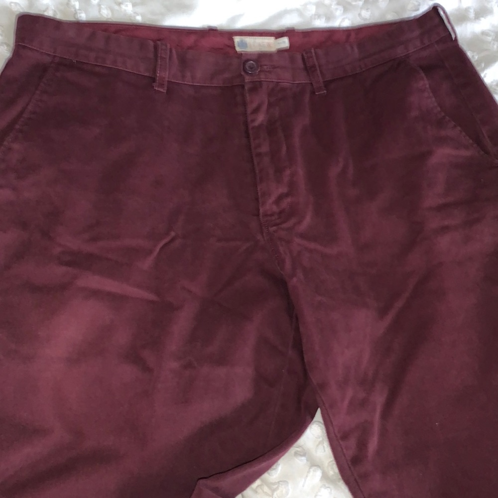 Maroon J Crew Mens Khakis